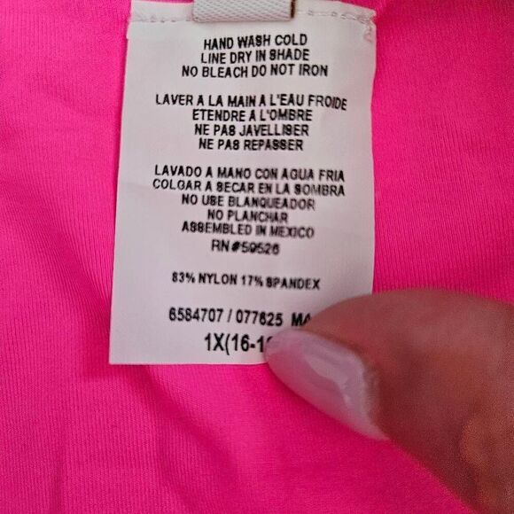 3/$15 Becca by Rebecca Virtue Neon Pink Bikini Bottoms Size 1X - Picture 3 of 5